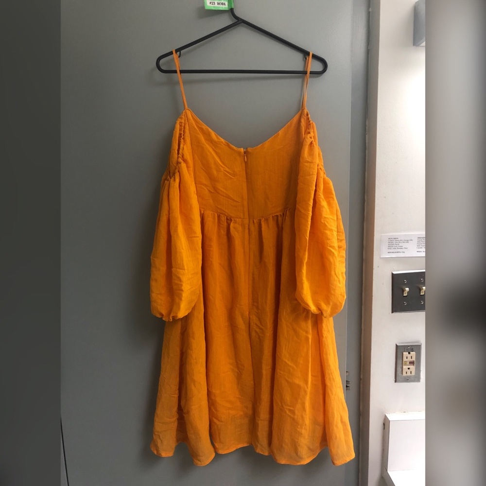 Beautiful mustard cold shoulder summer dress